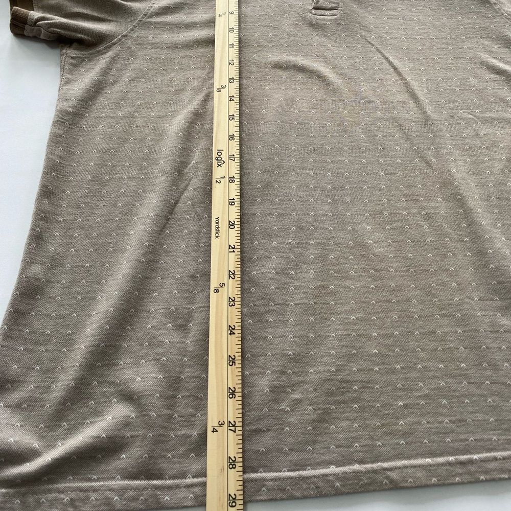 Haggar Men’s Tan Chevron Polo - 100% Cotton - Size L - Picture 6 of 6